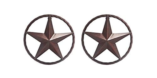 De Leon Collections Circle Texas Star 8.25" (A set of 2) Wall Hanging Art Decoration