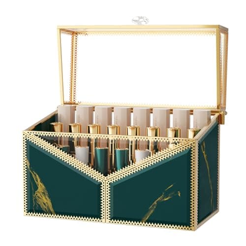 Youdepot Lipstick Organizer Lipstick Holder, 24 Spaces Tempered Glass