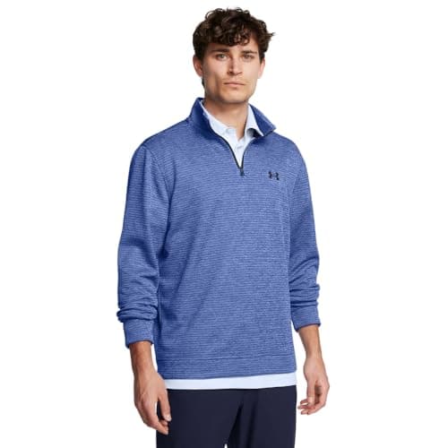 Under Armour Men's Storm SweaterFleece Quarter Zip, (432) Tech Blue/Horizon Blue/Black, Large