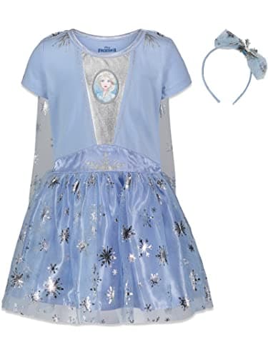 Disney Frozen Queen Elsa Toddler Girls Cosplay Gown and Headband 2T