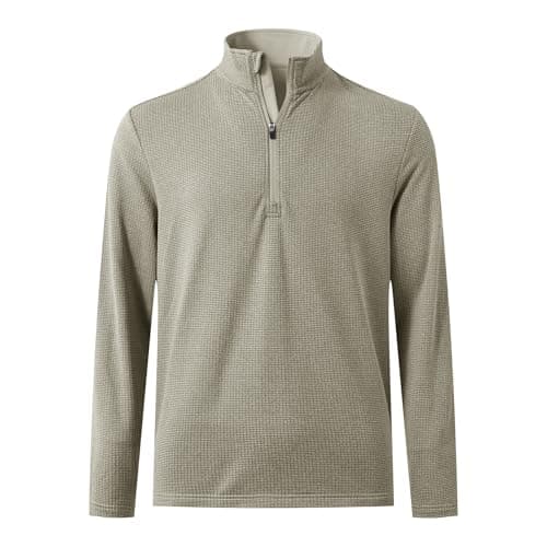 M MAELREG Mens Quarter Zip Pullover Fleece Lined Golf Sports Lightweight Mock Neck Half Zip Sweatshirts for Men