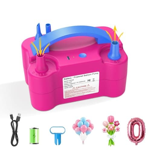 AXHJ Balloon Pump Electric, Rechargeable Cordless Balloon Air Pump with Type-C, Blower Inflator for Long Balloons, Foil Twisty Animal Latex Balloons in Birthday Party for Decorations