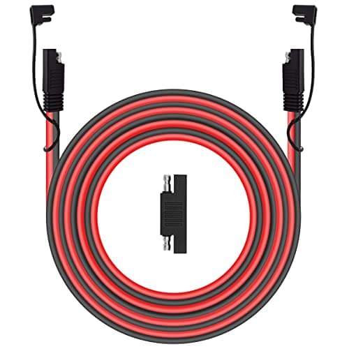 Billion wealth 10 AWG 20 FT Pure Copper SAE to SAE Extension Cable Quick Disconnect Connector for Solar Panel Panel, Motorcycle, Car, ATV