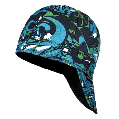 ARCCAPTAIN Reversible Welding Cap, 8 Panel Protective Welders Cap, 10 oz Fireproof Cotton Comforts for Safety and Protection While Welding to Men Women, Scrawl, 7