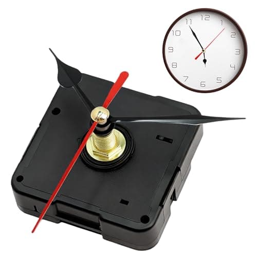 Quartz Clock Movement Replacement Kit – Battery Operated Clock Mechanism with Short Shaft and 50mm Spade Hands for DIY Wall Clocks, Easy to Install Clock Parts (18.5mm(47/64″))