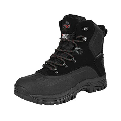 NORTIV 8 Men's Insulated Waterproof Construction Hiking Winter Snow Boots,Size 9.5,Black/1,TUNDRA