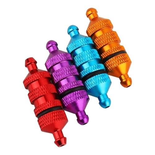 RZXYLRC 4PCS RC Aluminum Oil Nitro Fuel Filter for HSP Traxxas 1/8 1/10 Nitro Car Buggy Truck