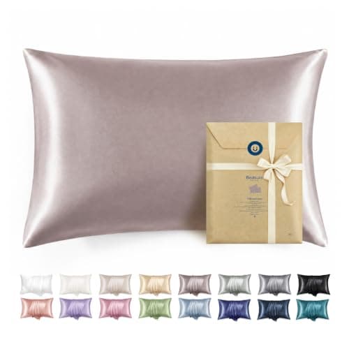 Bedsure Satin Pillowcase with Zipper, Similar to Silk Pillow Cases 2 Pack, Silky & Soft Satin Pillow Cases Standard Size for Hair and Skin, Dusty Rose Pillow Covers, Gifts for Women Men, 20x26 Inches