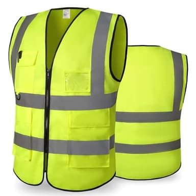 CCSOVO High Reflective Safety Vest for Men Women Breathable With Pocket Zipper for Build Oudoor Work Meet ANSI/ISEA Standard