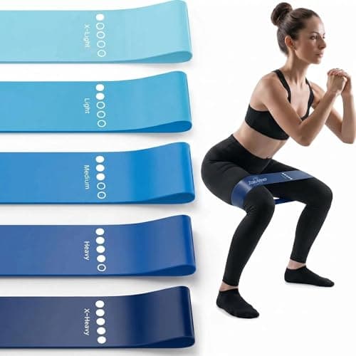 5-Pack Workout Resistance Bands: Elastic for Strength, Stretching, Pilates & Yoga. Home Gym Equipment for Men/Women, Suits Physical Therapy, Leg/glute/arm Training—Practical, Multi-use. (Blue)