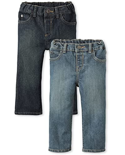 The Children's PlaceBaby Boysand Toddler Multipack Basic Bootcut JeansDry Indigo/Tide Pool 2-Pack5T