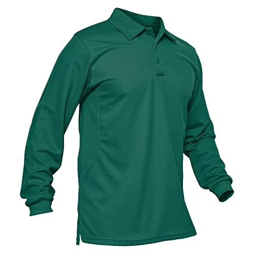 MAGCOMSEN Mens Golf Shirts Men Long Sleeve Polo Shirt Work Shirts Quick Dry Shirts Summer Golf Polo Shirts fPolo Shirts for Men Fall Shirts Jade Green S