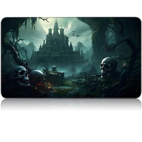 for MTG Game Playmat, for Magic TCG Rubber Play mat,Tabletop Card Playmats with Smooth Surface,Trading Card Inked Game Mat,Battle Game,Skull Castle