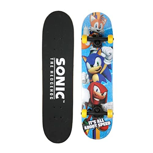 Sonic the Hedgehog - 31-Inch Skateboard, 9-Ply Maple Deck, ABEC 5 Bearings