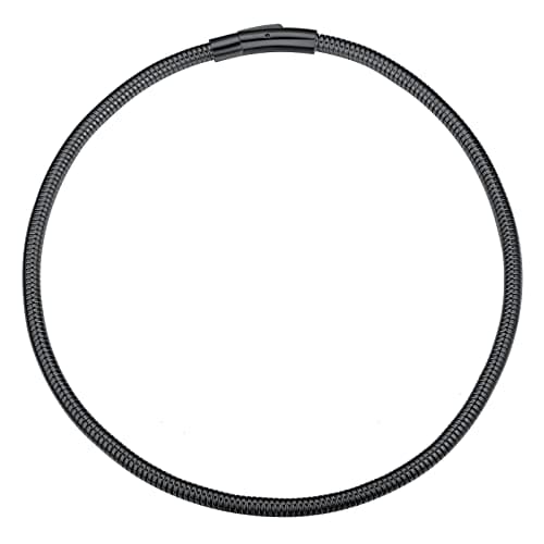 FindChic Black Round Snake Chain Choker Necklace for Women, 5mm 16 Inches