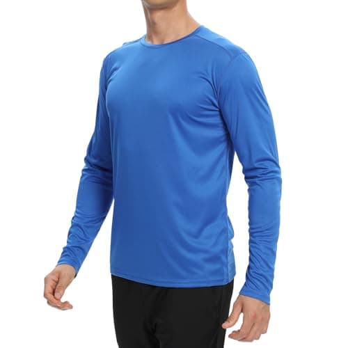 Mens Long Sleeve T Shirts,Athletic Sun Protection UPF 50+ Rash Guard Shirts for Gym,Workout,Running(Royal Blue XL)