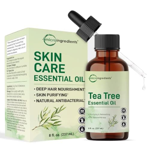 Micro Ingredients Tea Tree Essential Oil, 8 fl oz | Easy-Use Dropper Bottle