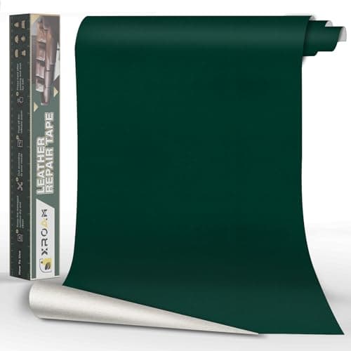 Xroam Leather Repair Tape, 16x79 inch Leather Patches for Furniture, Self Adhesive Leather Repair Patch for Sofas, Couches, Leather Covers, Seats, Chairs, Vinyl Repair Tape Green-Fine Grain