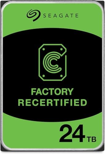 Seagate Exos X24 24TB Enterprise Hard Drive HDD SATA 6Gb/s 512MB Cache 7200 RPM 512e CMR Helium Sealed 3.5in Hard Drive ST24000NM000H (Renewed)