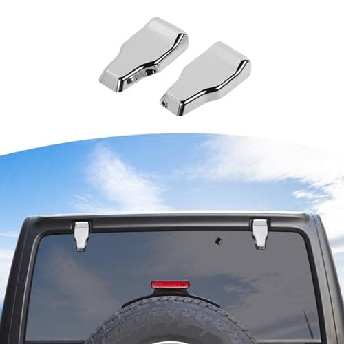 RT-TCZ for Jeep JL Rear Window Hinge Trim Cover Decals for Jeep Wrangler JL JLU 2018 up Chrome Exterior Accessories 2pcs