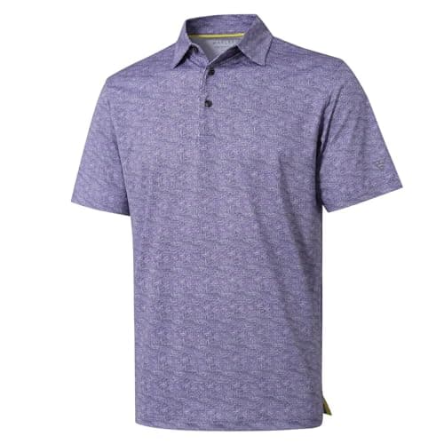 Golf Shirts for Men Dry Fit Short Sleeve Print Performance Moisture Wicking Polo Shirt