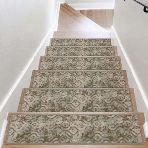 COSY HOMEER Stair Treads for Wooden Steps Indoor with TPE Backing,4Pcs