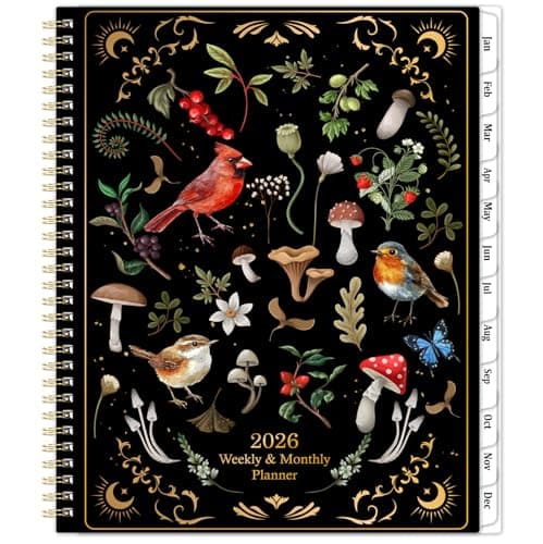 2026 Planner - Planner 2026, 9" x 11", Jan 2026 - Dec 2026, 2026 Weekly Monthly Planner, Twin-Wire Binding, Tabs, Cardboard Cover