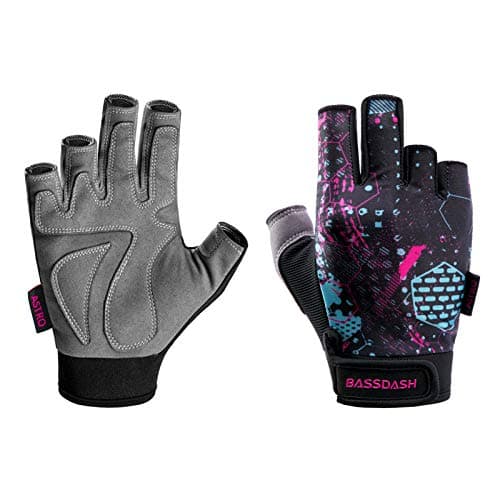 BASSDASH Astro Fishing Gloves Men’s Women’s Fingerless Gloves for Game Fishing Kayaking Paddling Sailing MTB