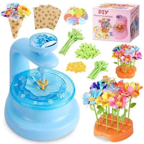 Hamdol DIY Flower Bouquet Kit for Boys and Girls Ages 4-8, Fabric Arts & Crafts Toy for Kids 5 6 7 8, Educational STEM Activity Set, Creative Gift Idea for Birthday, Valentine, Easter or Holiday