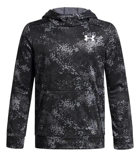Under Armour Men's Armour Fleece Printed Hoodie (Big Kids) Black/White Small