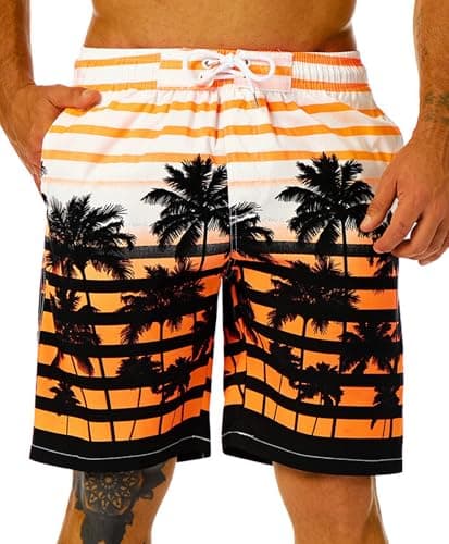 KAILUA SURF Mens Swim Trunks Long, Quick Dry Boardshorts, 9 Inches Inseam Bathing Suits with Mesh Lining