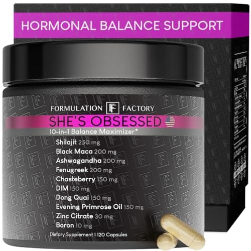 Formulation Factory Hormone Balance for Women - She's Obsessed Vitality Complex with Maca Root & Ashwagandha - Libido & Mood Support - 120 Capsules, 2 Month Supply