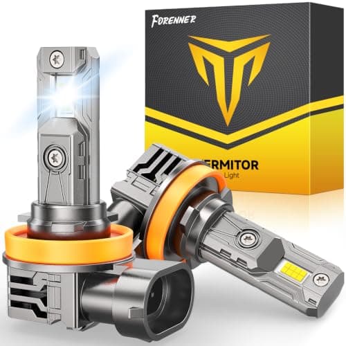 2026 ππ«π¨-ππ«πππ H11/H9/H8 Light bulbs Brightest ππ,πππLM 8000% , 6500K 80K+ Hours Lifespan H11 Headlight Bulb Retainers, IP68 1:1 Mini Size with Cooling Fan, Plug and Play, Pack of 2