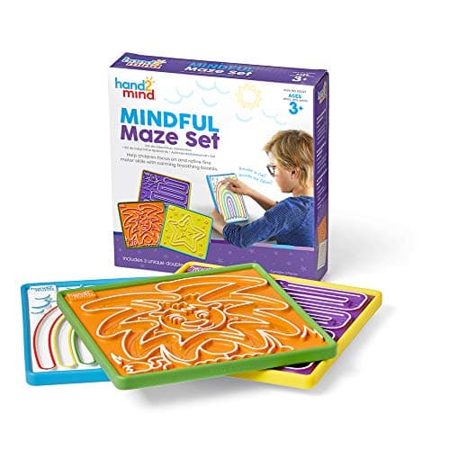 hand2mind Mindful Maze Boards, Tactile Sensory Toys for Toddlers, Calm Down Corner Supplies, Mindfulness for Kids, Occupational Therapy Toys, Quiet Fidgets for Classroom, Sensory Activity Board