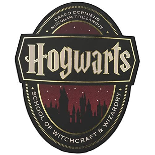 Open Road Brands Harry Potter Welcome to Hogwarts Wood Wall Decor - Vintage Harry Potter Wall Art for Bedroom or Movie Room