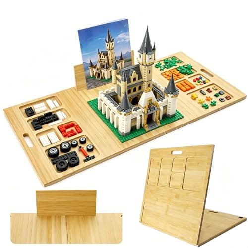 Tademis Building Baseplate Table with Storage Trays, Multi-Functional Sensory Play Table Compatible with LEGO Bricks, Large Activity Tray Board for Adults & Seniors