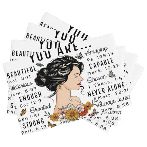 Retro Floral Woman Placemats Set of 4, Placemats for Dining Table,Heat Resistant Stain Resistant Wipeable Table Mats for Kitchen Dining Holiday Party Home Decor,12x18 Inch
