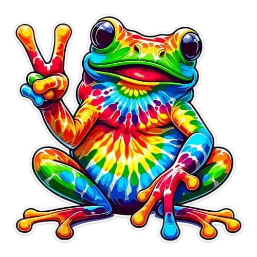 ZUKHL 2-Pack Frog Pattern Stickers, Self-Adhesive Cartoon Frog Decal for Car, Laptop, Motorcycle, Window, Wall - Glass Metal Ceramic Surface, Waterproof Outdoor Decal (2BZ626)