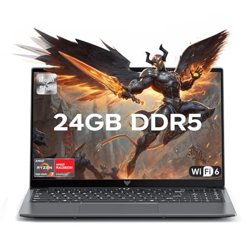 KAIGERR 2026 Gaming Laptop, 24GB DDR5 512GB NVMe SSD Laptop Computer with AMD Ryzen 7 H255(8C/16T, Up to 4.9GHz), 16.0 inch Windows 11 Laptop, Radeon RX Vega 8 Graphics,WiFi 6, Backlit KB