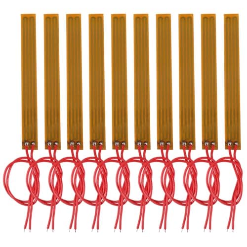 JUZITAO 10pcs 10mmx93mm Film Heater Plate Adhesive Pad, PI Heating Elements Film 12V 12W Strip Heater Adhesive Polyimide Heater Plate