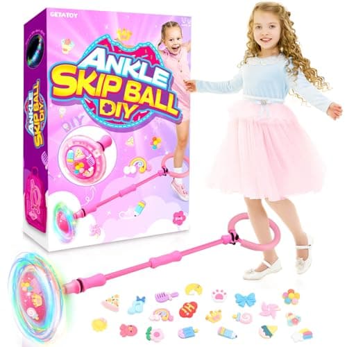 Getatoy Ankle Skip Ball for Kids: Toys for 4-8 Years Old Girls, Skip Ball Toy for Girls, Outdoor Toys Gifts for Kids Ages 8-12 6-8 Skip Toy 8 Year Old Girl Birthday Gift
