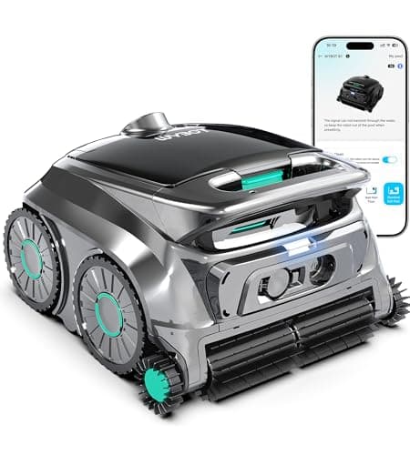 (2026 Upgrade) WYBOT Cordless Robotic Pool Vacuum, Six-Roller Brush, Edge to Edge Cleaning High Obstacle Crossing, Lightweight Pool Cleaner for Inground & Above Ground Pools, Gray Silver