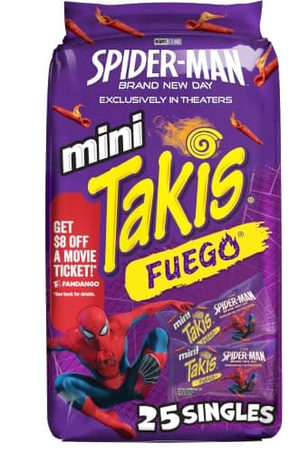 Takis Fuego Mini Rolled Tortilla Chips, 25 pc / 1.23 oz Multipack