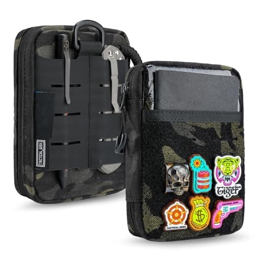 TACTICAL GEEK Block E3.0 EDC Compact Waist Pocket Pouch, Men EDC Pouch Organizer, Multi-Purpose Molle Tool Pouch, Utility Tool Organizer Bag for Daily Essentials Carry(Black Camo)