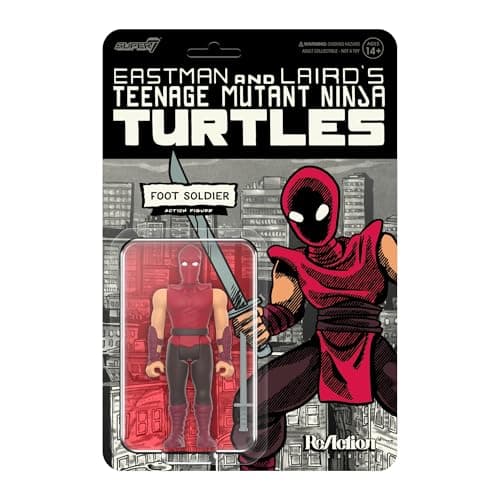 Super7 Teenage Mutant Ninja Turtles Foot Soldier (Comic Color) - 3.75" TMNT Action Figure with Accessory Classic Cartoon Collectibles