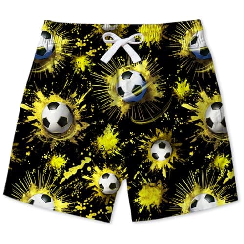 uideazone 3t 4t Toddler Boys Football Swim Trunks Bathing Suit Beach Surfing Swim Shorts Quick Dry Swimsuit Tropical Hawaiian Swimming Board Shorts for Kids Beach Vacation Birthday Party Park Picnics