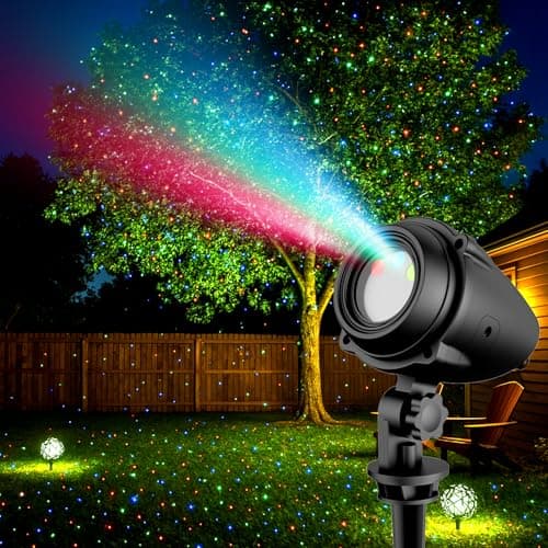 TLTH RGB Laser Projector Light Outdoor, All-Metal Casing Landscape Light with Superior Cooling, IP65 Waterproof Laser Projector Light, Remote Timer for Yard Garden Patio Party Decor