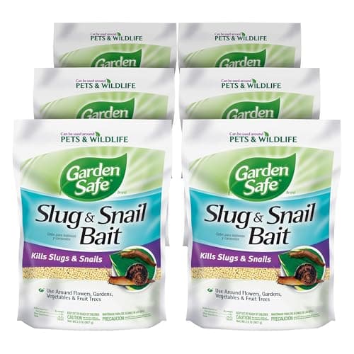 Garden Safe Brand Slug & Snail Bait Granules, 2 Pounds, Slugs & Snails Begin to Die Within 3 to 6 Days, Can Be Used Around Pets & Wildlife, For Lawns, Gardens & Greenhouses, 6 Pack