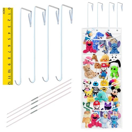 Zebricolo,stuffed animal storage,The solution you have been looking for,stuff animal organizer,Holds a lot,toy storage,Way better than the ceiling hammocks,over the door,stuffy storage,white