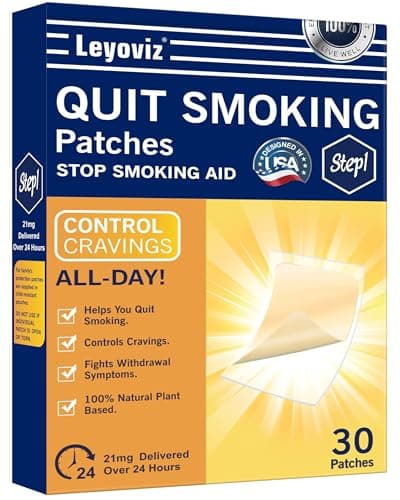 Nicotine Patches to Quit Smoking Patches Step 1, 21 mg Stop Smoking Aids Patch, 30 Count Quit Smoking Stickers that Work with 2 Weeks, Patch Provides a 24-Hour Nicotine Transdermal System